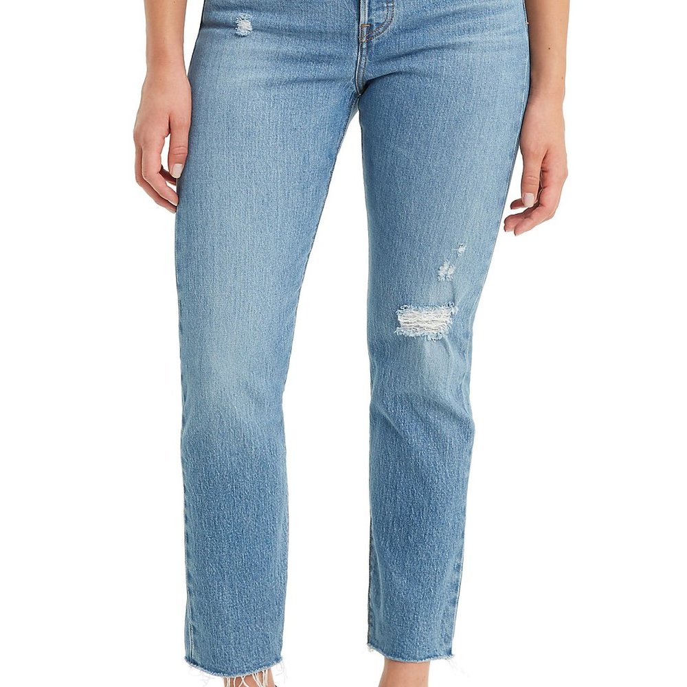 Levi's® Wedgie Icon Fit High Waist Raw Hem Jeans (Jive Taps)